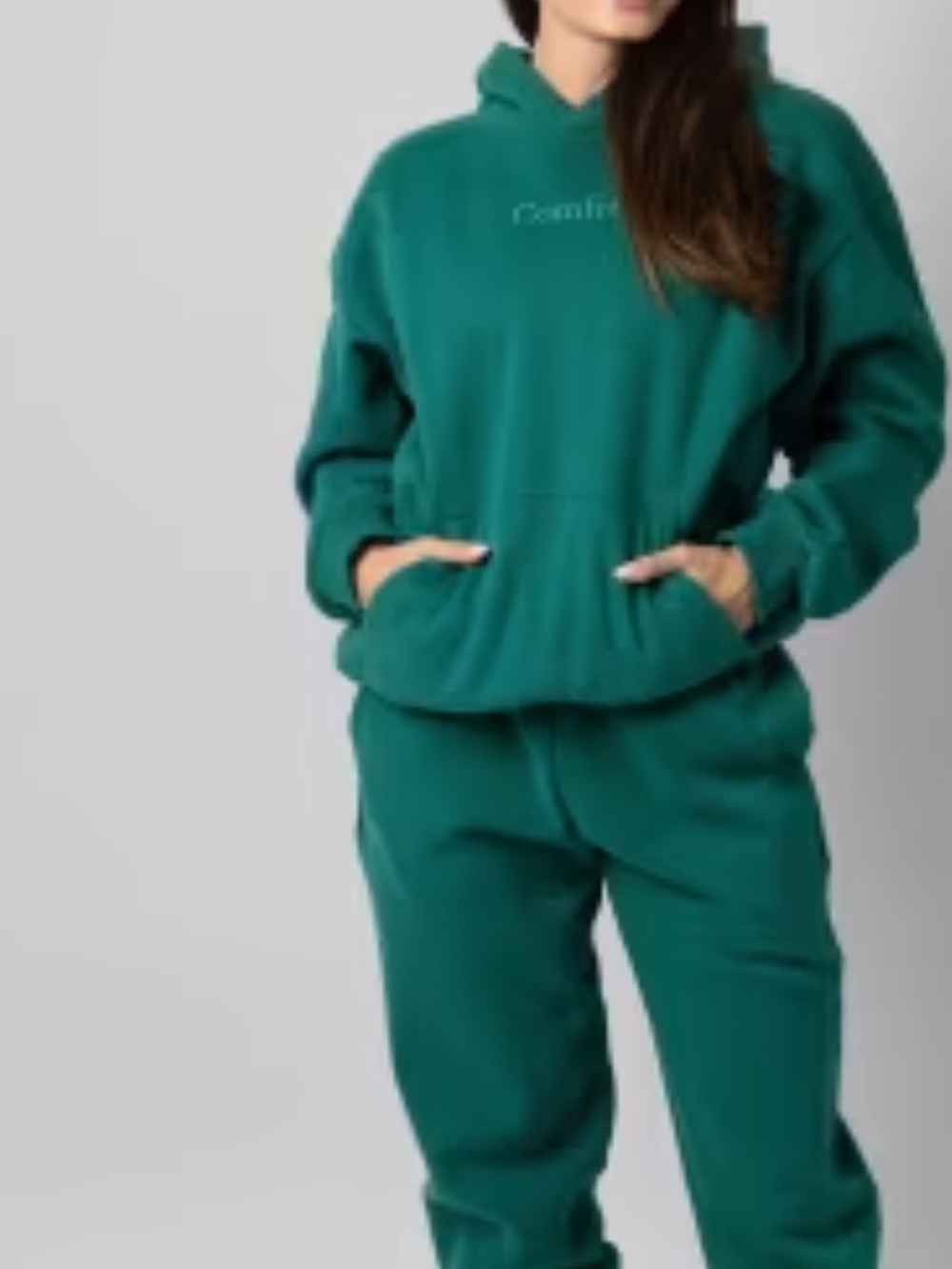 Relaxed Teal / Green Jogger Pants And Sweatshirt Set- Size - Adult Extra Small